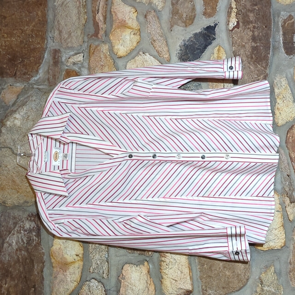 Talbots striped wrinkle resistant shirt